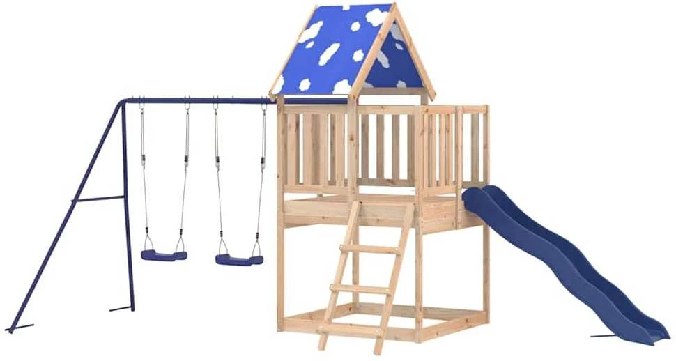 Lauko žaidimų aikštelės komplektas, pušies medienos masyvas