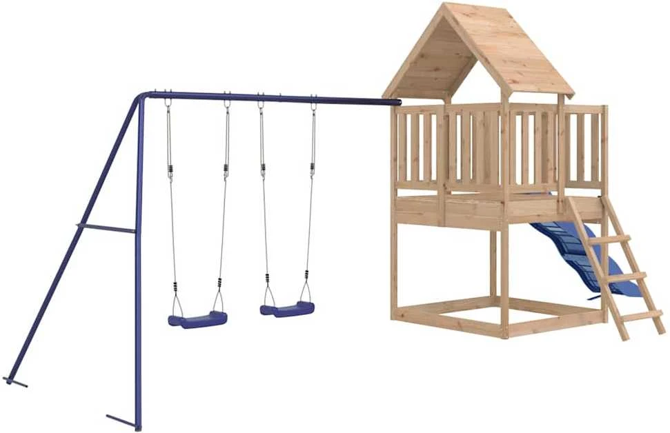 Lauko žaidimų aikštelės komplektas, pušies medienos masyvas