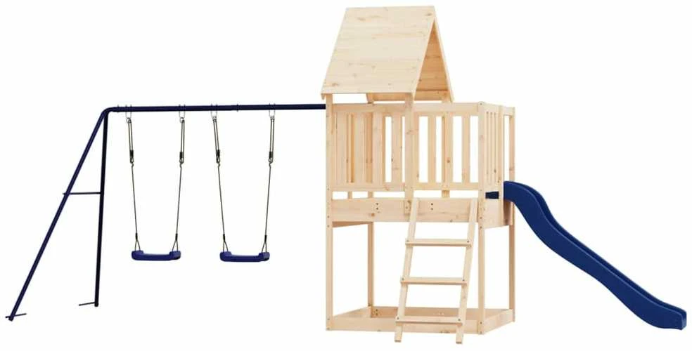 Lauko žaidimų aikštelės komplektas, pušies medienos masyvas