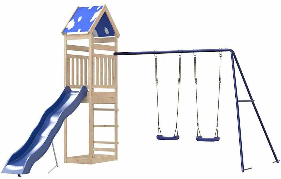 Lauko žaidimų aikštelės komplektas, pušies medienos masyvas