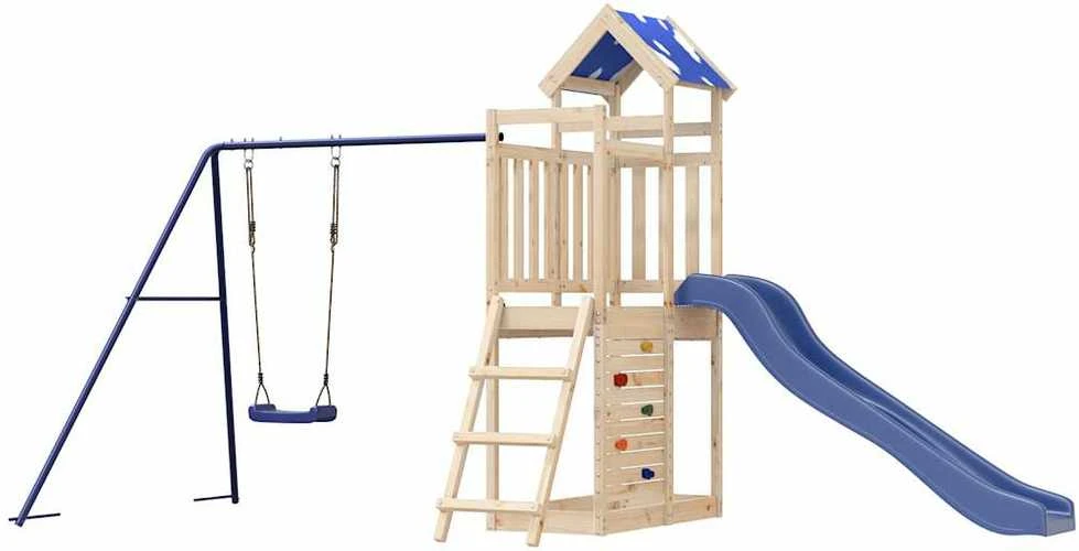 Lauko žaidimų aikštelės komplektas, pušies medienos masyvas