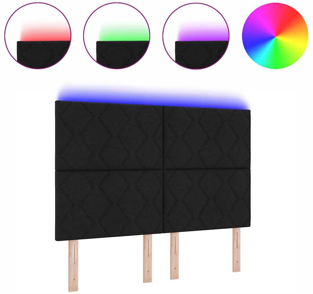 LED galvūgalis Juodas 160 cm audinys
