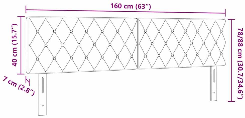 LED galvūgalis su LED juostelėmis Juodas 160 cm Aksomas