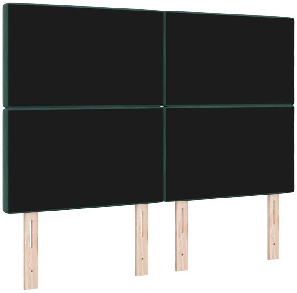 LED galvūgalis su LED juostelėmis Tamsiai žalia 160 cm Aksomas