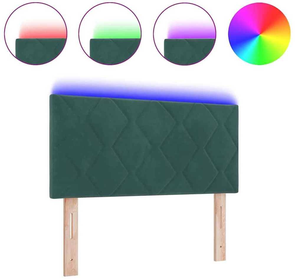 LED galvūgalis Tamsiai žalia 90 cm Aksomas