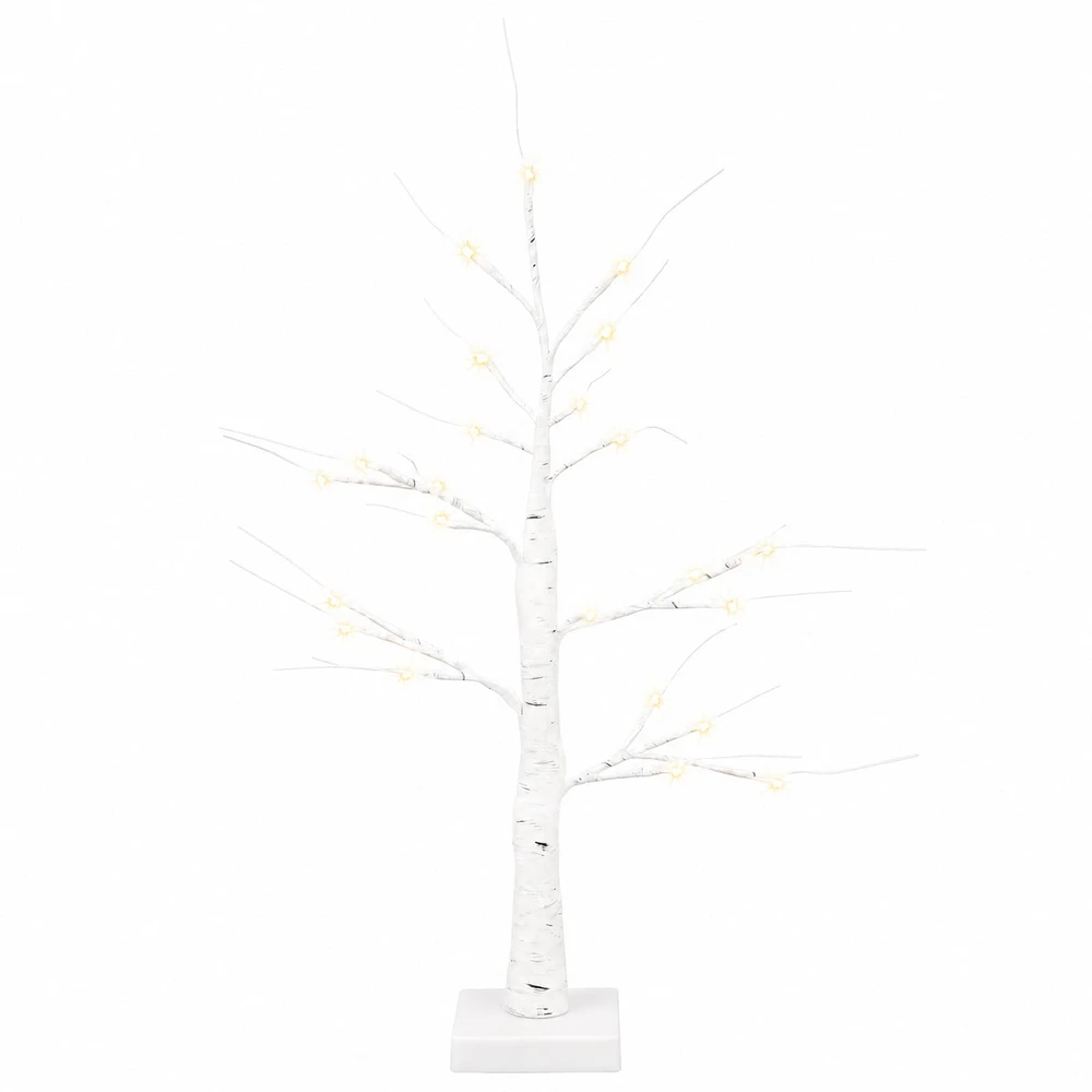 LED beržinė kalėdinė eglutė 2 vnt. Balta 10 x 10 x 58 cm