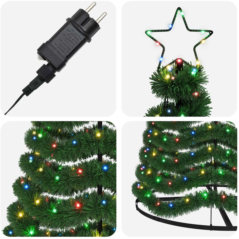 LED blizganti kalėdinė eglutė su pagrindu EKENAS 250 cm 370 LED