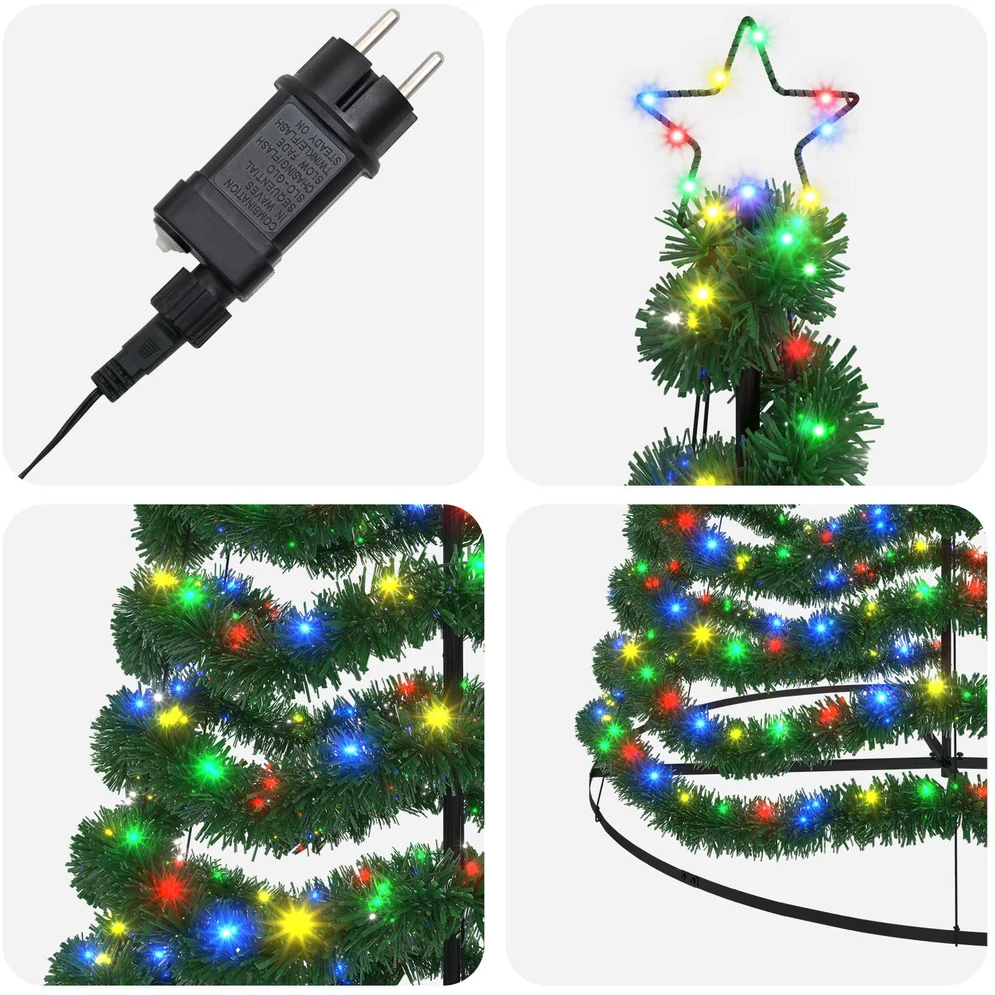 LED blizganti kalėdinė eglutė su pagrindu EKENAS 500 cm 868 LED