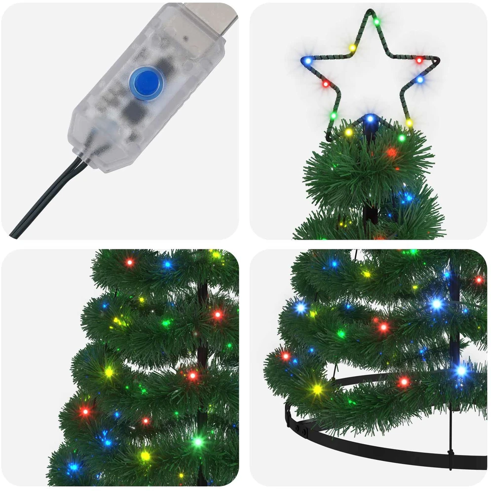 LED blizganti kalėdinė eglutė su pagrindu EKENAS 180 cm 220 LED
