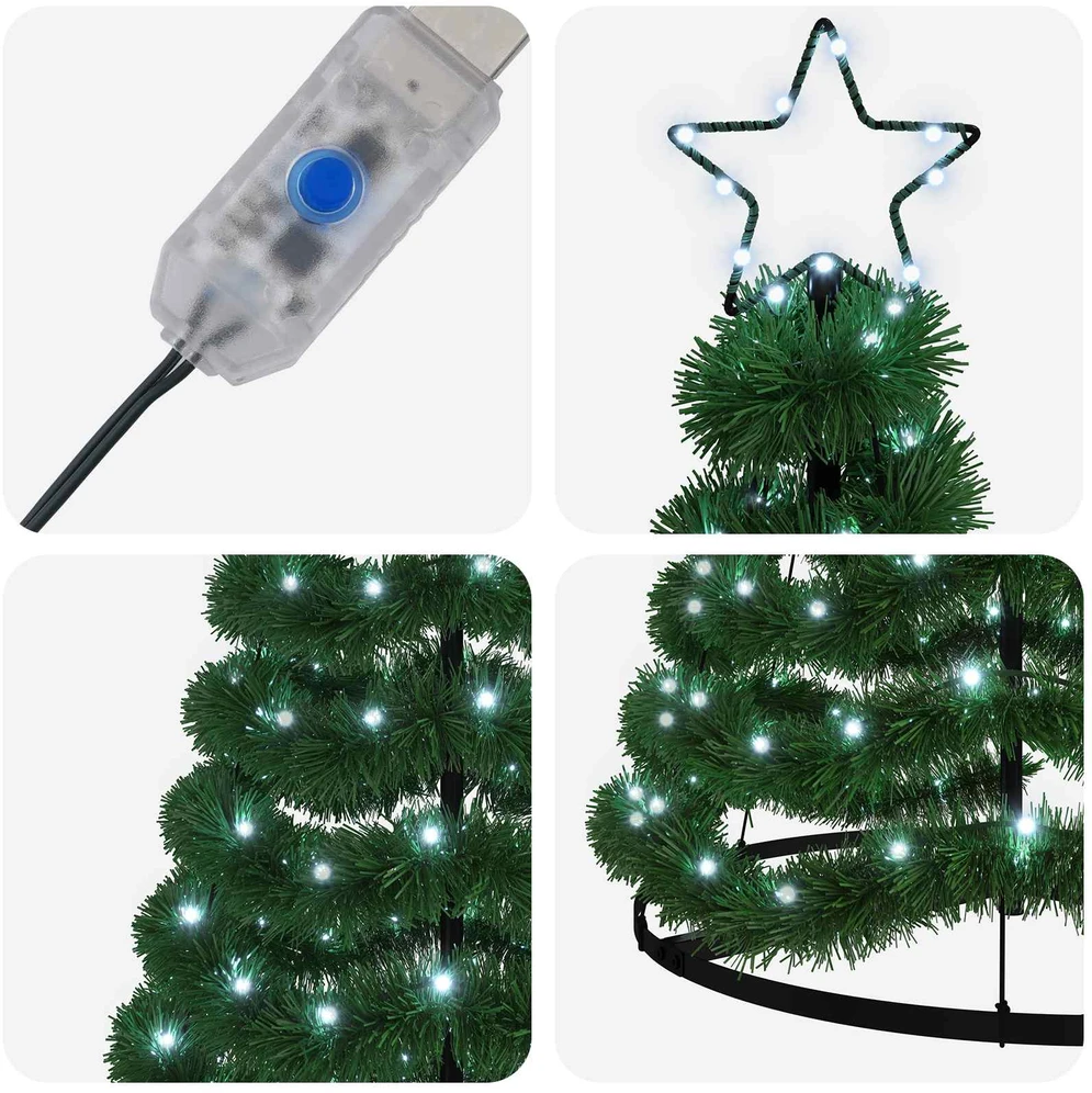 LED blizganti kalėdinė eglutė su pagrindu EKENAS 180 cm 220 LED
