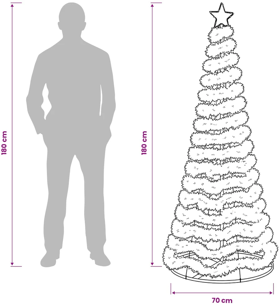 LED blizganti kalėdinė eglutė su pagrindu EKENAS 180 cm 220 LED