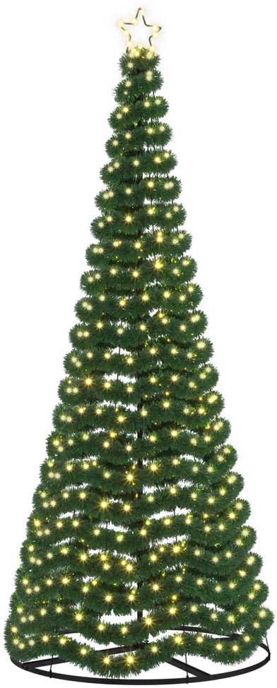LED blizganti kalėdinė eglutė su pagrindu EKENAS 250 cm 370 LED