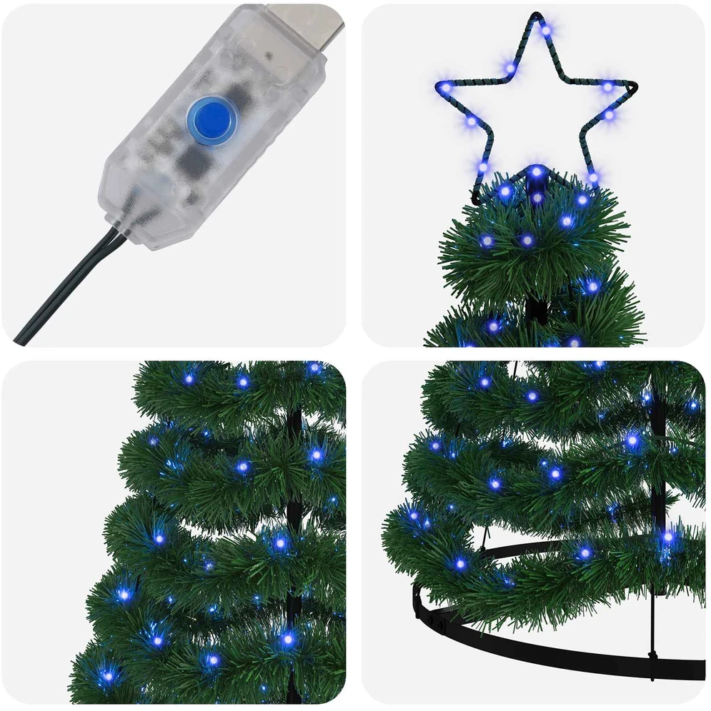 LED blizganti kalėdinė eglutė su pagrindu EKENAS 180 cm 220 LED