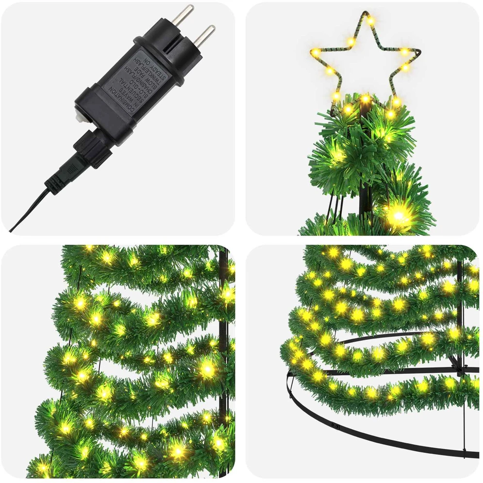 LED blizganti kalėdinė eglutė su pagrindu EKENAS 500 cm 868 LED