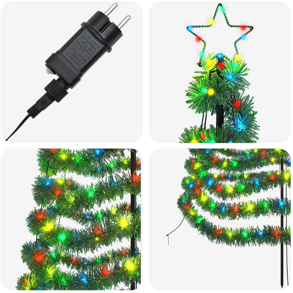 LED blizganti kalėdinė eglutė su smeigtuku EKENAS 300 cm