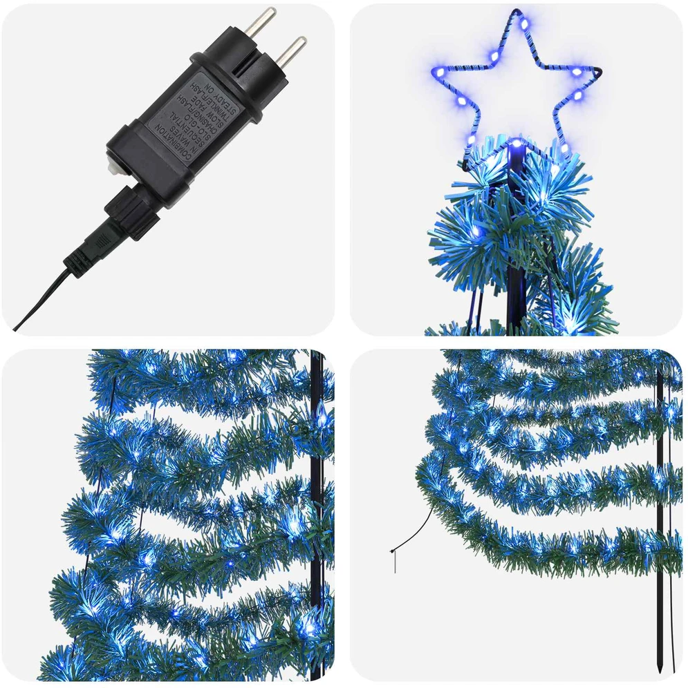 LED blizganti kalėdinė eglutė su smeigtuku EKENAS 500 cm