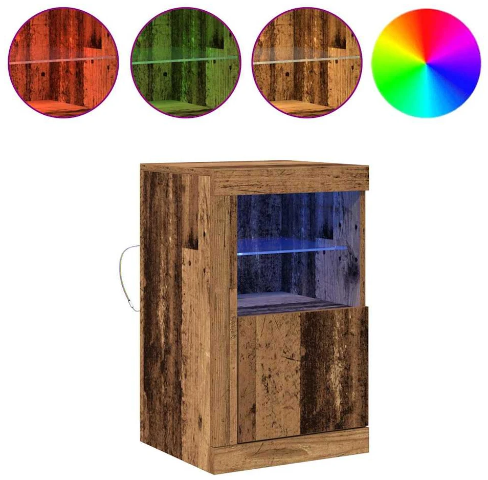 LED Bufetas 2 vnt. 41 x 37 x 67 cm Apdirbta mediena Senas medis