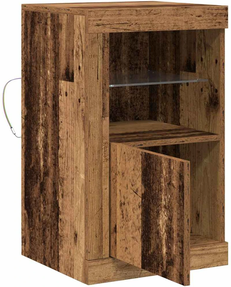 LED Bufetas 2 vnt. 41 x 37 x 67 cm Apdirbta mediena Senas medis