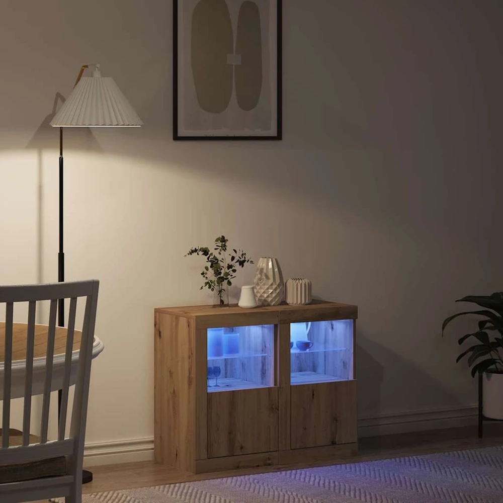 LED Bufetas 2 vnt. 41 x 37 x 67 cm Apdirbta mediena