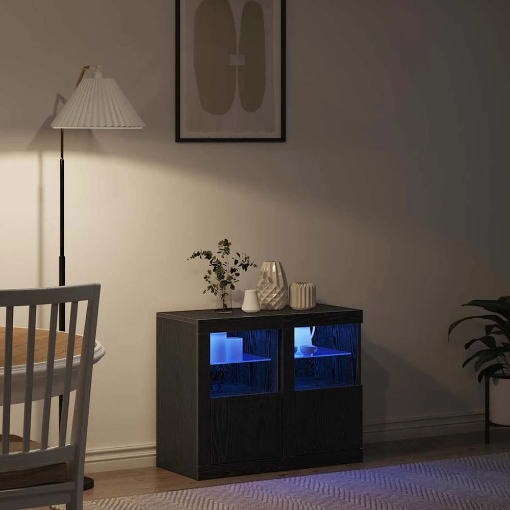 LED Bufetas 2 vnt. 41 x 37 x 67 cm Apdirbta mediena