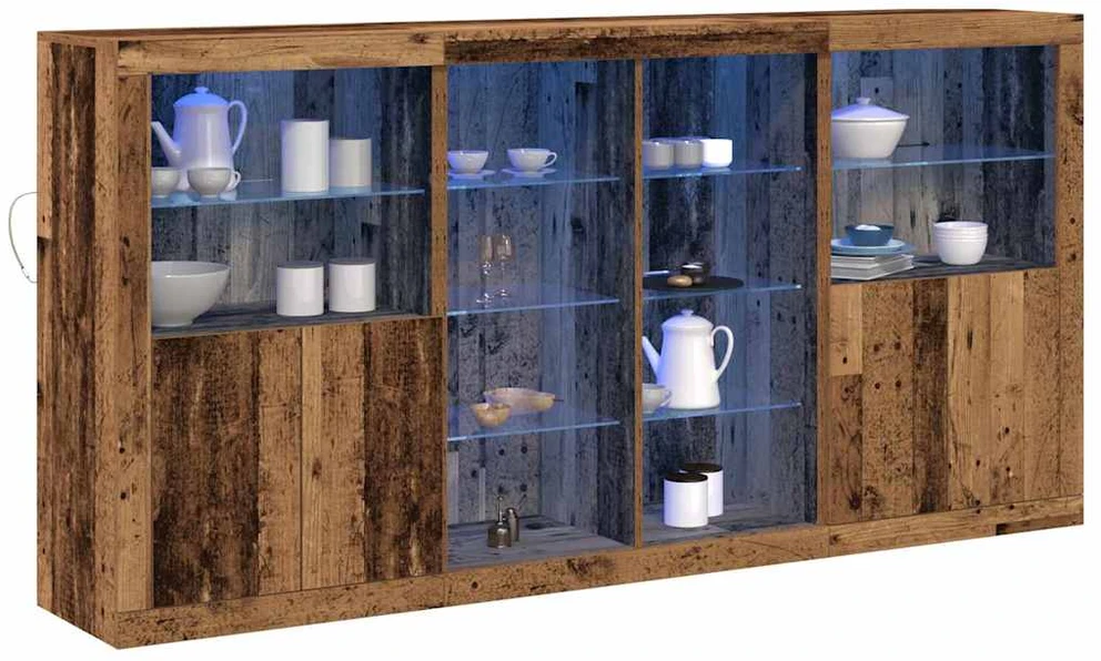 LED Bufetas 3 vnt. Senas medis 202 x 37 x 100 cm