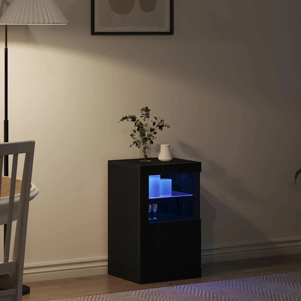 LED Bufetas 41 x 37 x 67 cm Apdirbta mediena Juodas ąžuolas