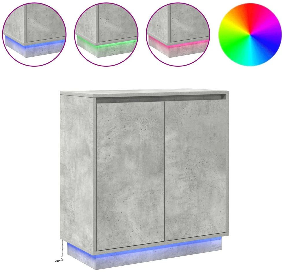 LED Bufetas Betono pilka 71 x 34,5 x 75 cm Apdirbta mediena