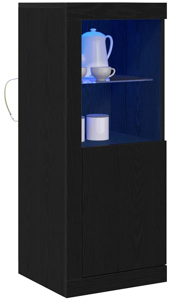 LED Bufetas Juoda 41 x 37 x 100 cm Apdirbta mediena