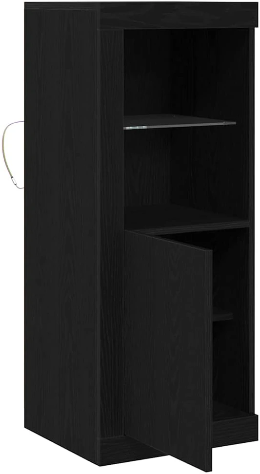 LED Bufetas Juoda 41 x 37 x 100 cm Apdirbta mediena