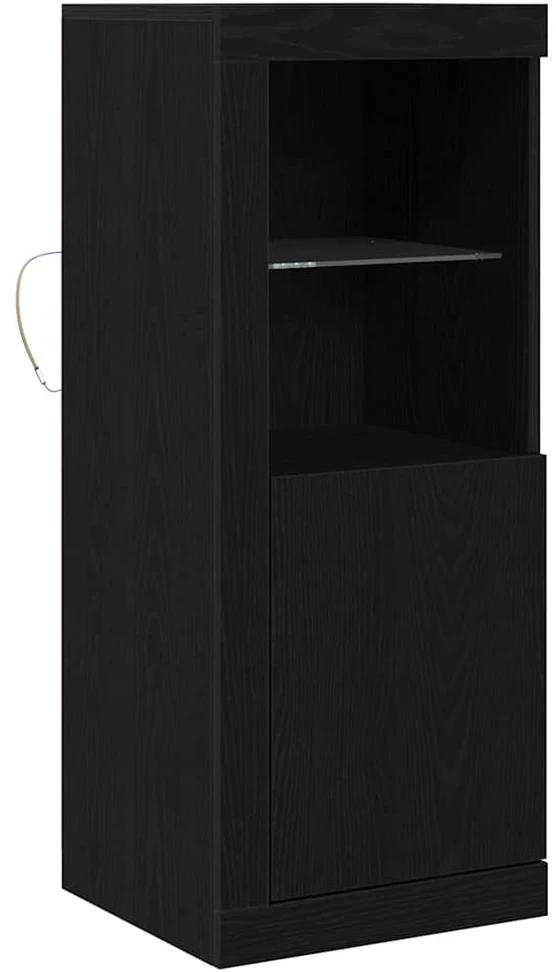 LED Bufetas Juoda 41 x 37 x 100 cm Apdirbta mediena