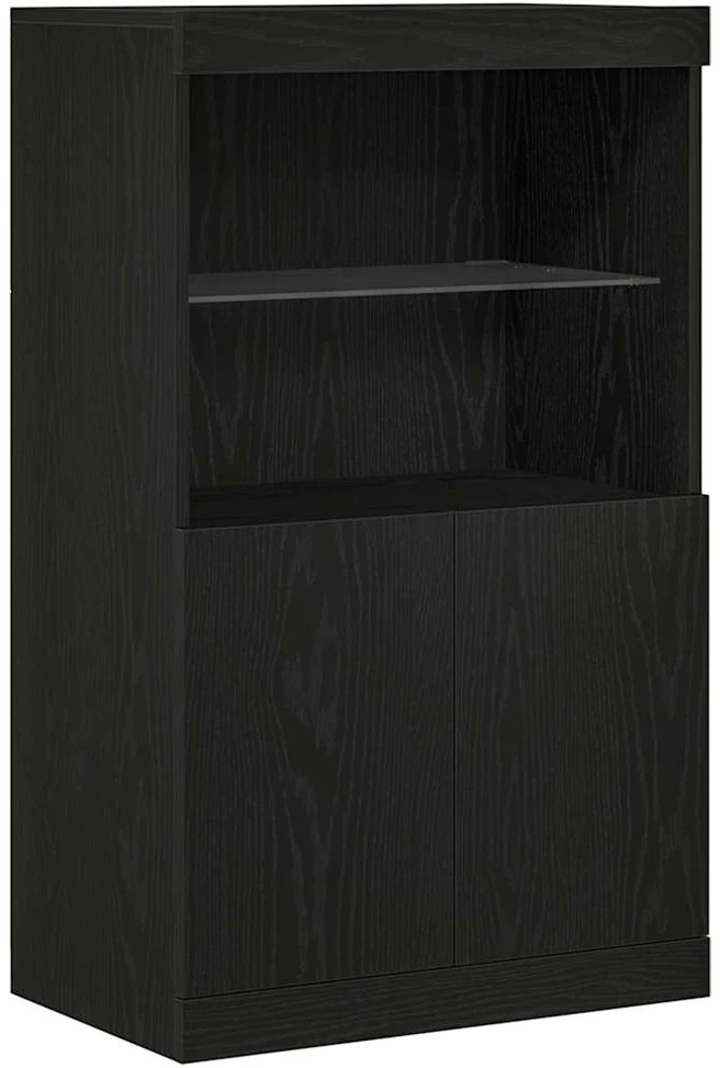 LED Bufetas Juoda 60 x 37 x 100 cm Apdirbta mediena