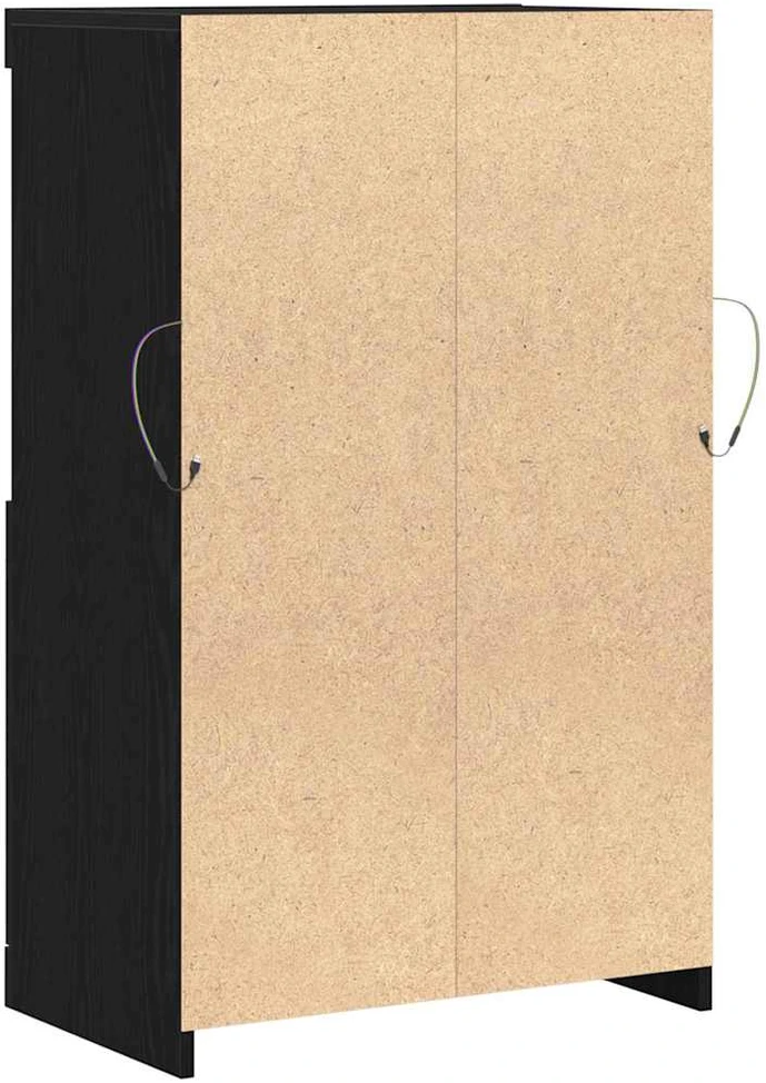 LED Bufetas Juoda 60 x 37 x 100 cm Apdirbta mediena