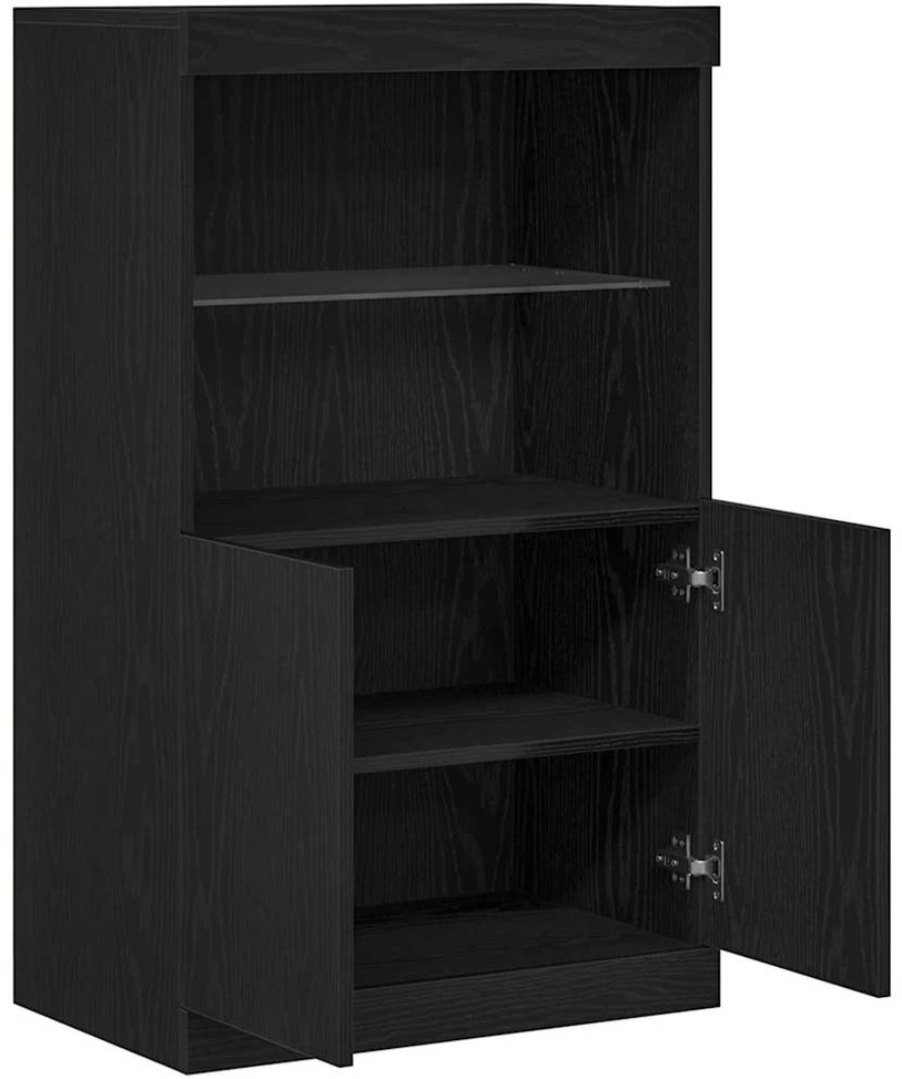 LED Bufetas Juoda 60 x 37 x 100 cm Apdirbta mediena