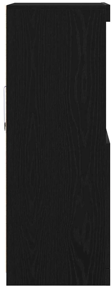 LED Bufetas Juoda 60 x 37 x 100 cm Apdirbta mediena