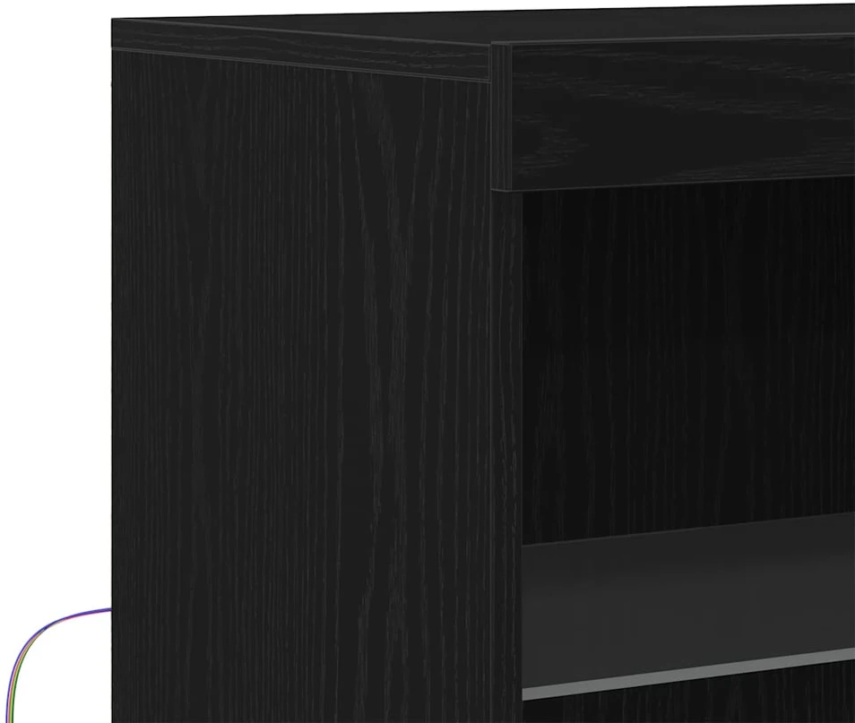 LED Bufetas Juoda 60 x 37 x 100 cm Apdirbta mediena