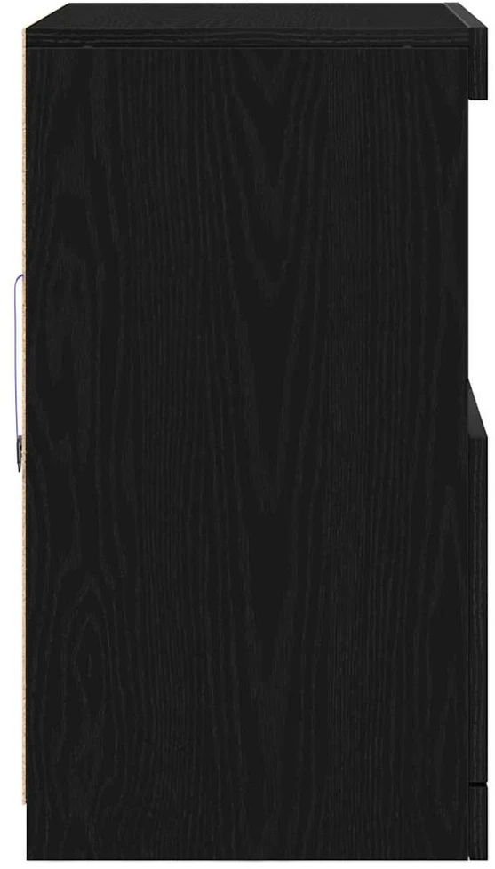 LED Bufetas Juoda 60,5 x 37 x 67 cm Apdirbta mediena