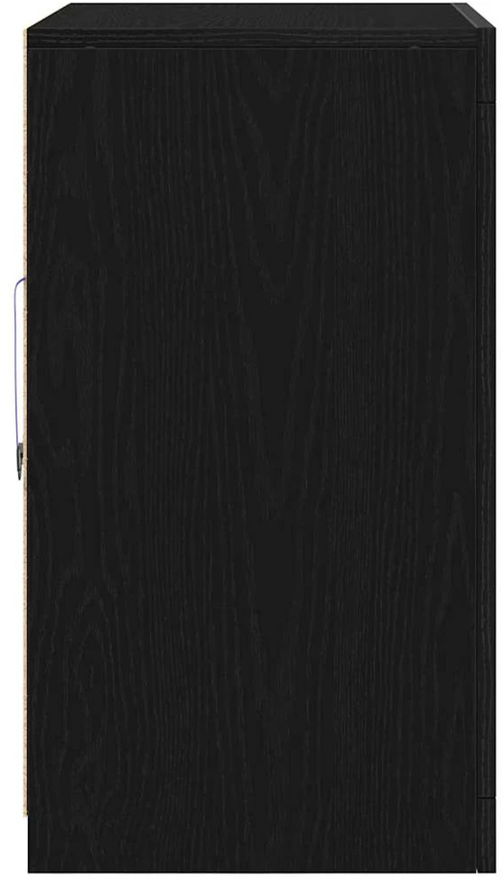 LED Bufetas Juoda 60,5 x 37 x 67 cm Apdirbta mediena