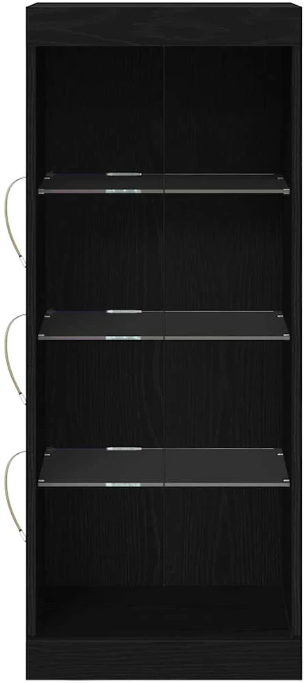 LED Bufetas Juodas ąžuolas 41 x 37 x 100 cm Apdirbta mediena