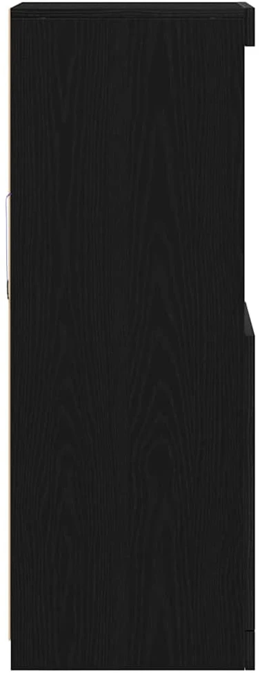 LED Bufetas Juodas ąžuolas 41 x 37 x 100 cm Apdirbta mediena