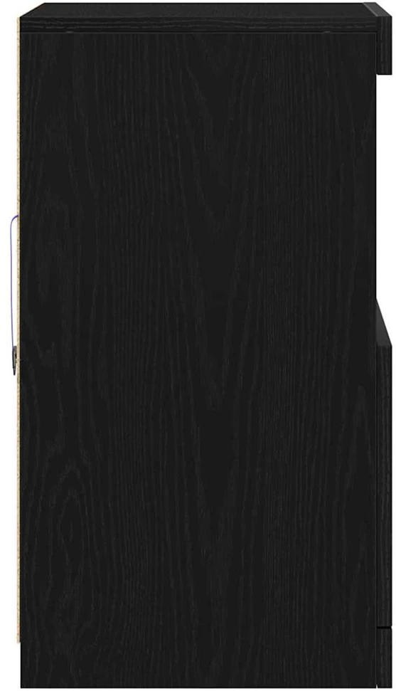LED Bufetas Juodas ąžuolas 41 x 37 x 67 cm Apdirbta mediena
