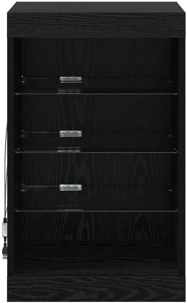 LED Bufetas Juodas ąžuolas 41 x 37 x 67 cm Apdirbta mediena