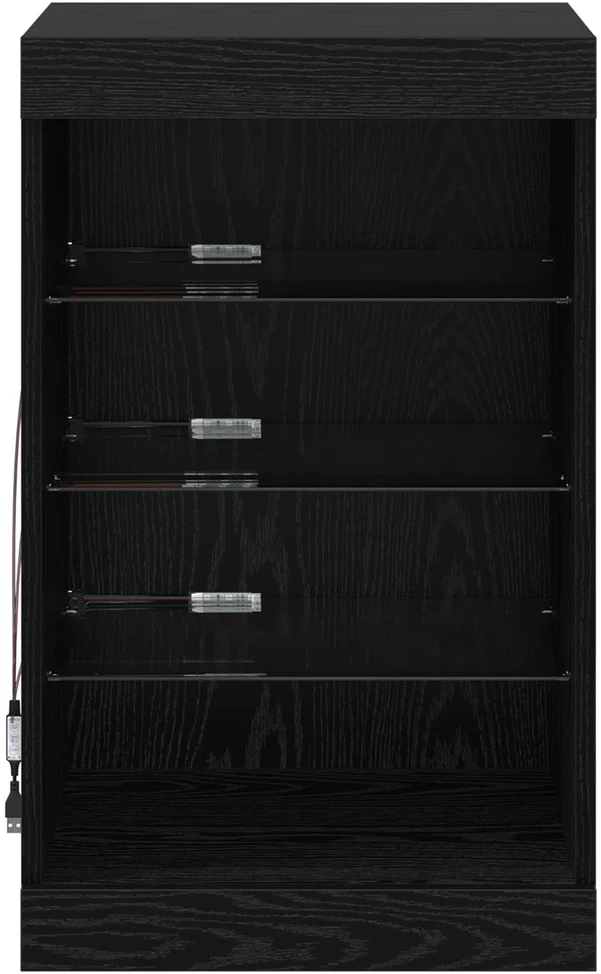 LED Bufetas Juodas ąžuolas 41 x 37 x 67 cm Apdirbta mediena