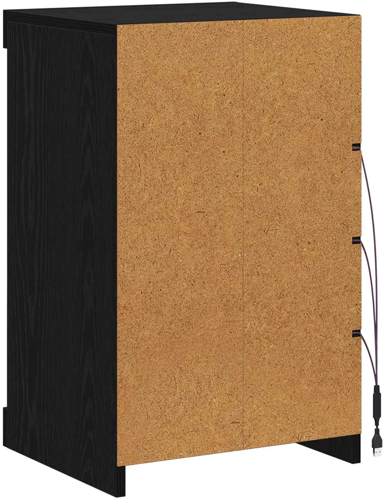 LED Bufetas Juodas ąžuolas 41 x 37 x 67 cm Apdirbta mediena