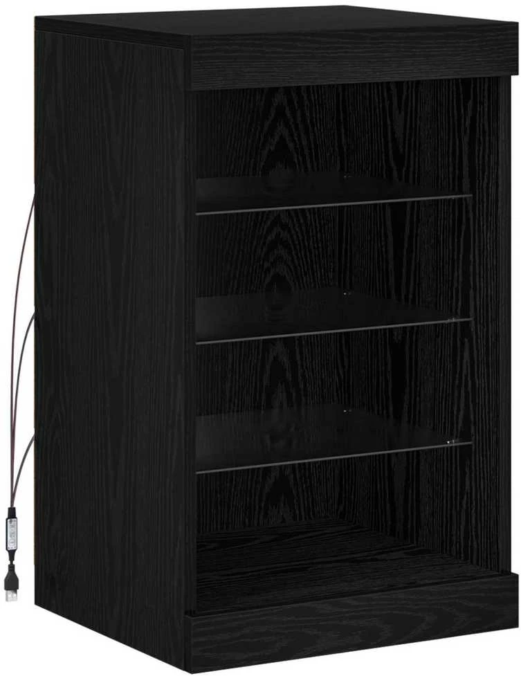 LED Bufetas Juodas ąžuolas 41 x 37 x 67 cm Apdirbta mediena