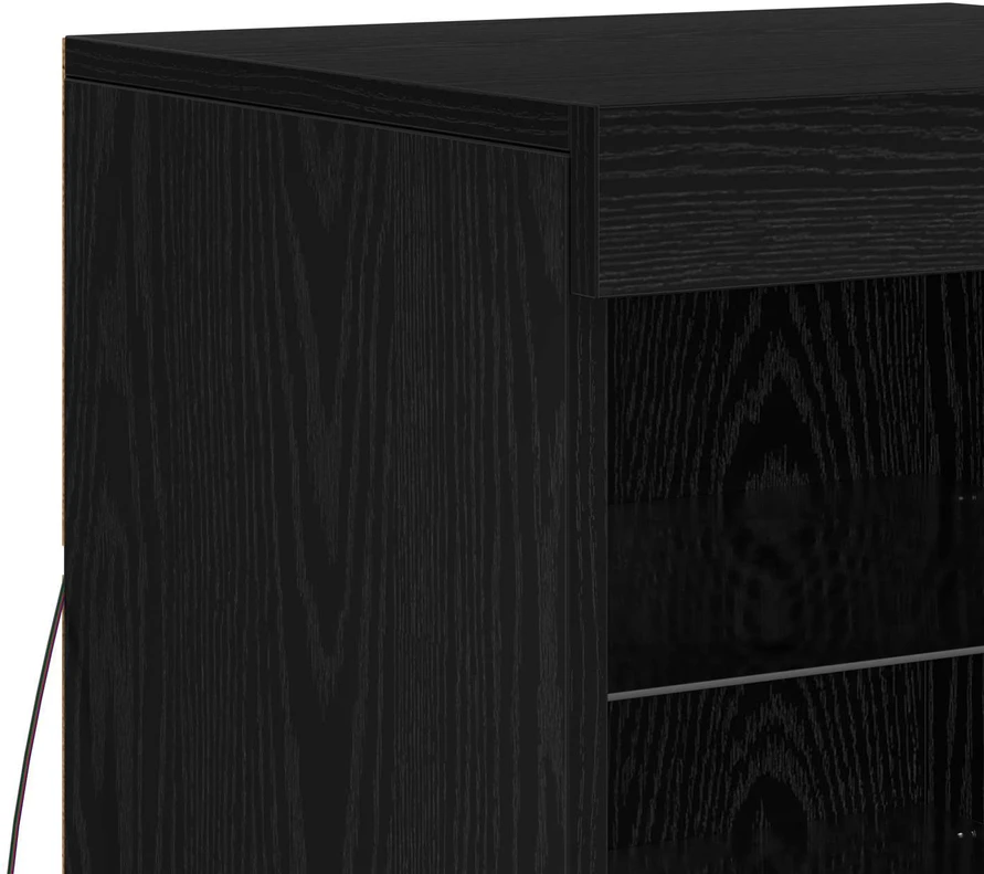 LED Bufetas Juodas ąžuolas 41 x 37 x 67 cm Apdirbta mediena