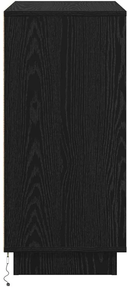 LED Bufetas Juodas ąžuolas 71 x 34,5 x 75 cm Apdirbta mediena
