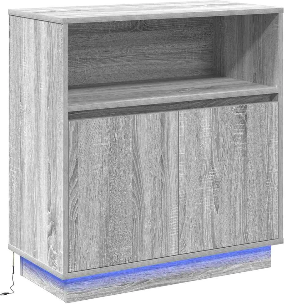 LED Bufetas Pilkas Sonoma 71 x 34,5 x 75 cm Apdirbta mediena