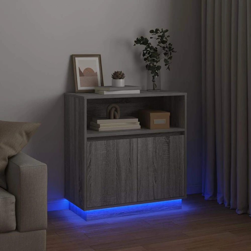 LED Bufetas Pilkas Sonoma 71 x 34,5 x 75 cm Apdirbta mediena