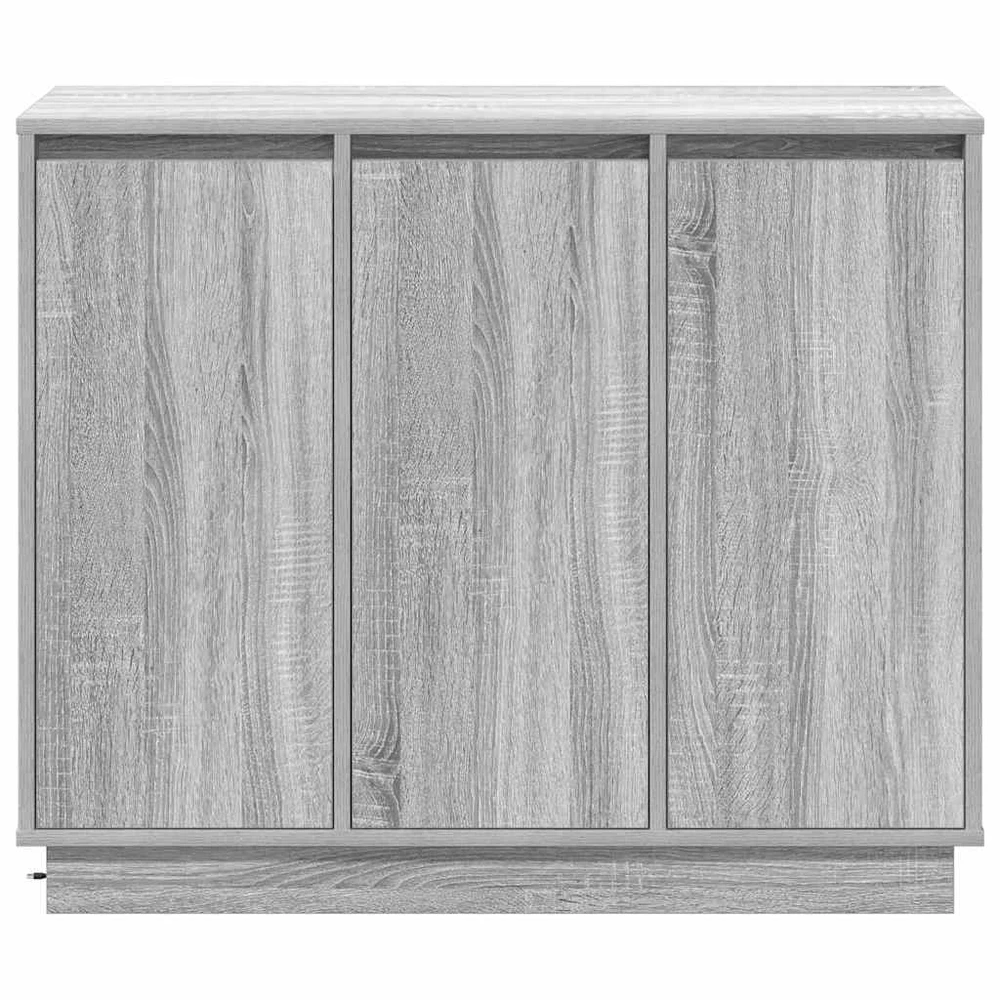 LED Bufetas Pilkas Sonoma 90 x 32 x 75 cm Apdirbta mediena