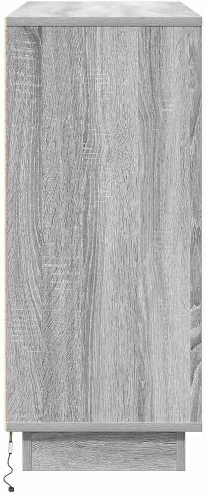 LED Bufetas Pilkas Sonoma 90 x 32 x 75 cm Apdirbta mediena